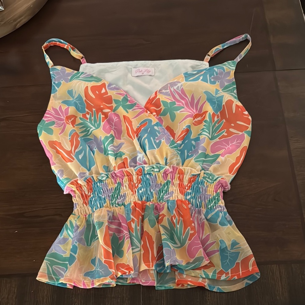 Colorful Floral Sleeveless Top